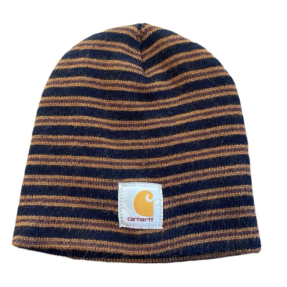 Carhartt Knit Striped Hat Black & Tan Beanie One Size Fits All